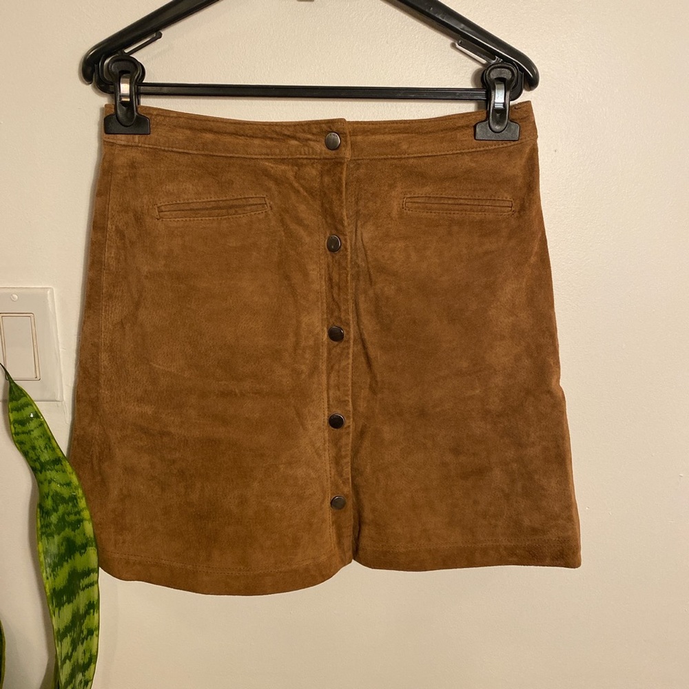Suede tan skirt